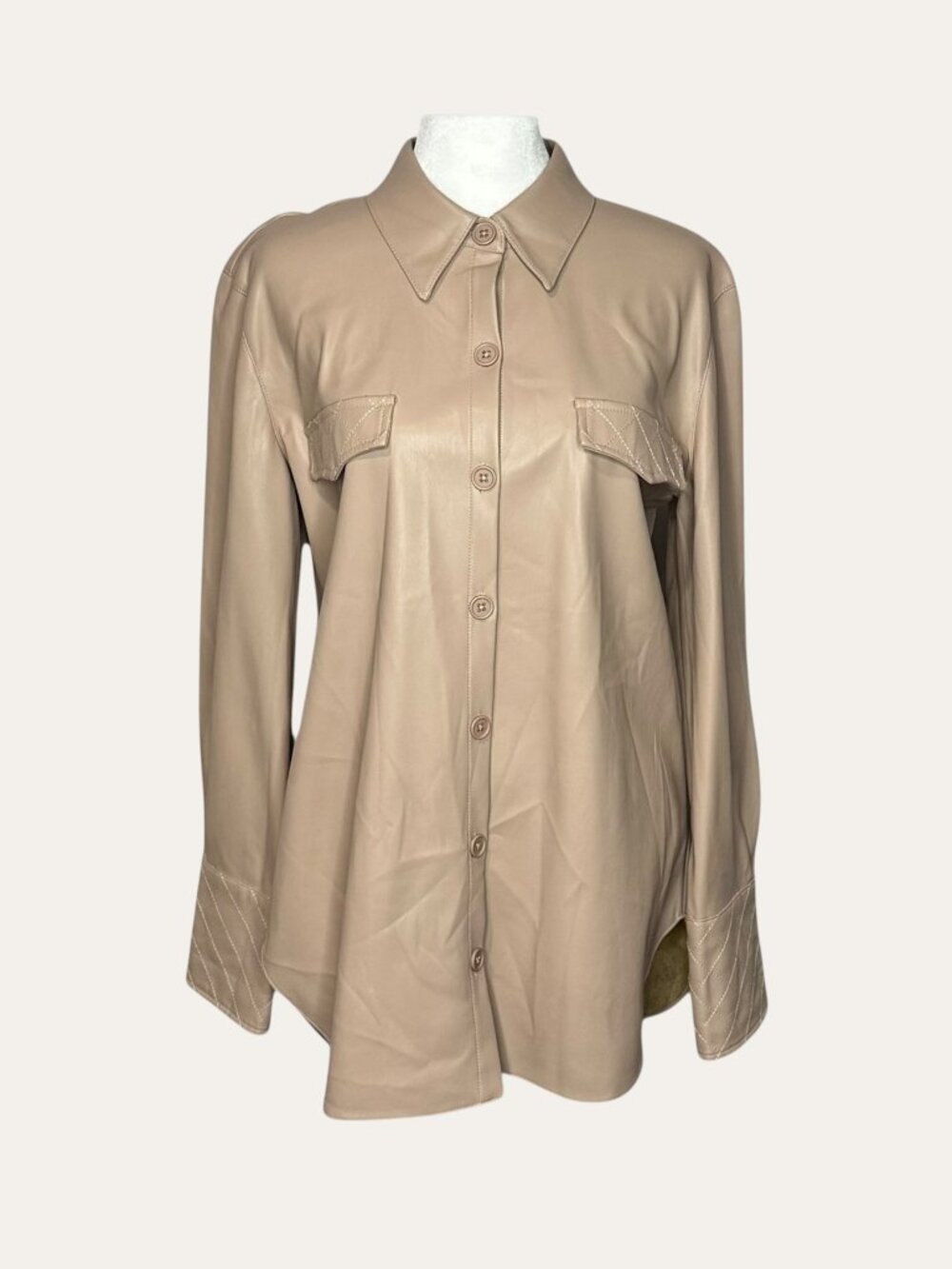 BB Dakota by Steve Madden West Intentions Faux Leather Shirt Jacket  Size M